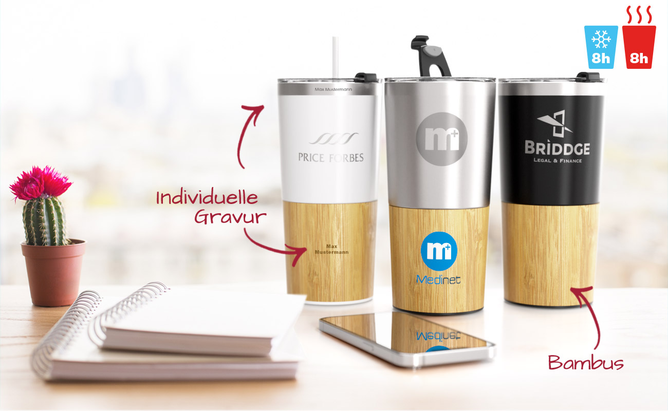 Metro Bamboo - Werbe-Reisebecher
